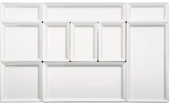 GN 1/1 Tablett -PURE- 53 x 32,5 cm, H: 3 cm Melamin, weiß spülmaschinengeeignet stapelbar nicht mikrowellengeeignet