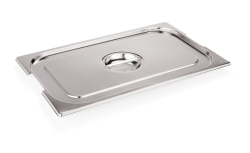 Flachdeckel. Flachdeckel aus Edelstahl für 3530 530, GN 1/1, Gusseisen. mit Fallgriffen.