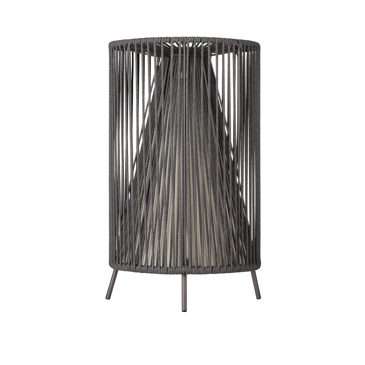 Mobile LED-Leuchte -ROPE- Coal . Material: Edelstahl / Silikon. Von Blomus.