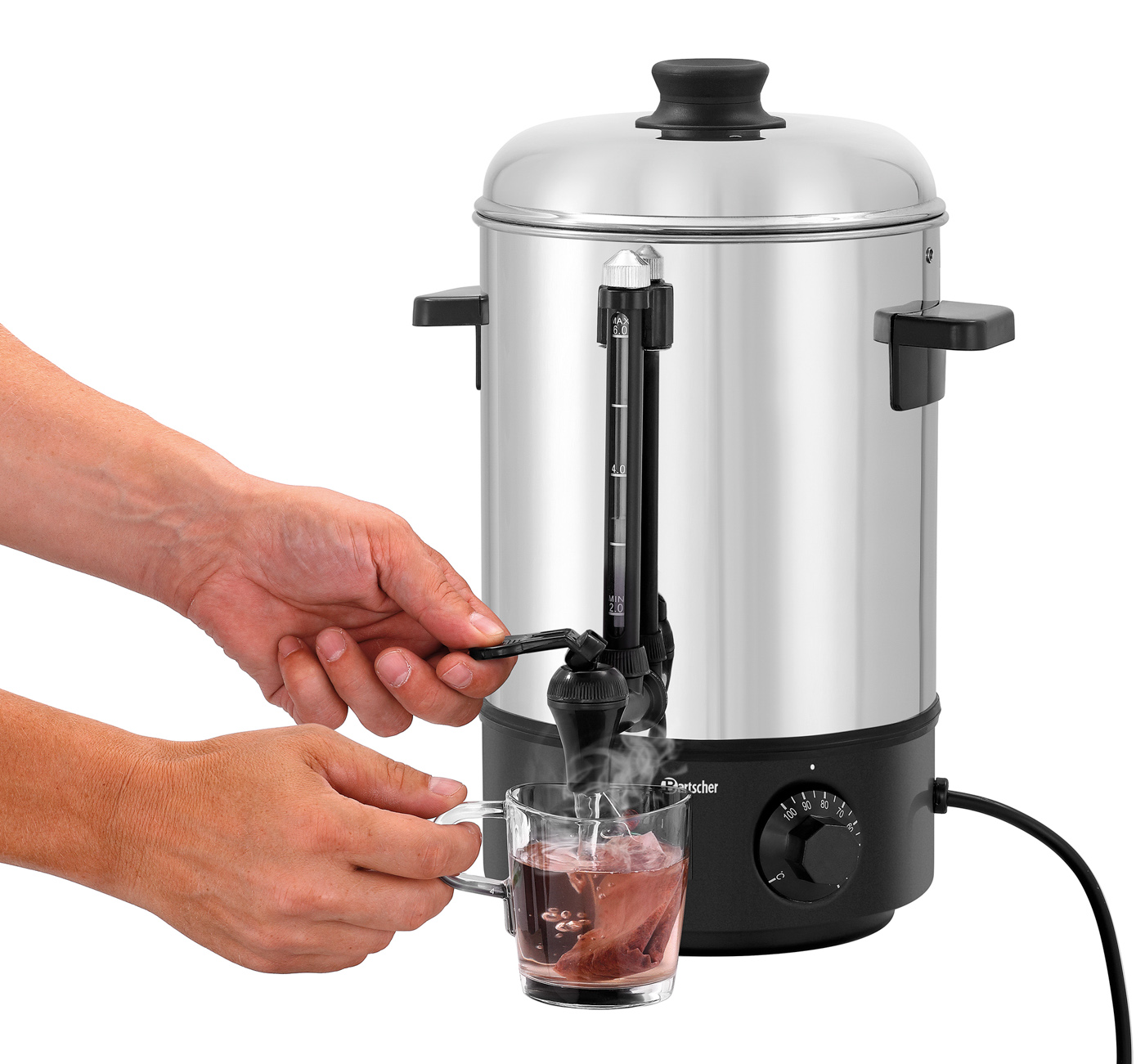 Bartscher Heißwasser-Spender 6L | Inhalt: 6 Liter| Maße: 27 x 29 x 40,0 cm. Gewicht: 1,8 kg