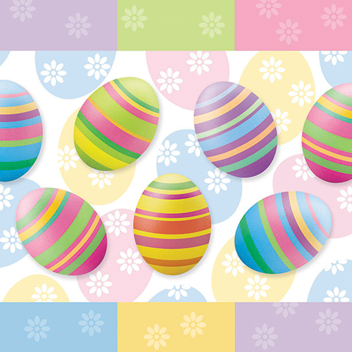 20 Servietten, 3-lagig 1/4-Falz 33 cm x 33 cm "Egg Hunt" von PAPSTAR