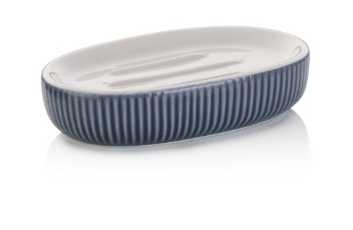 Seifenschale Ava Keramik rauchblau 13,5x8,5x3,0 cm von Kela