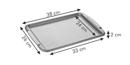 Backblech DELÍCIA GOLD 38x26 cm Edelstahl, Antihaftbeschichtung Spülmaschinenfest