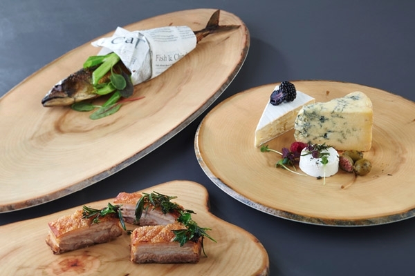 Tablett -TIMBER- 65 x 26 cm, H: 3 cm Melamin, Holzoptik: Fichte spülmaschinengeeignet stapelbar nicht mikrowellengeeignet