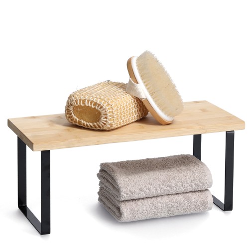 Regal, Bambus/Metall, schwarz.