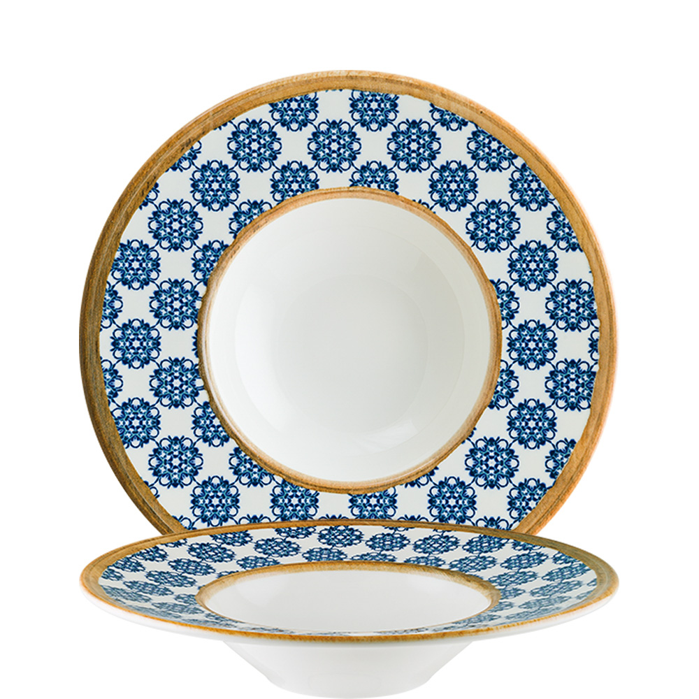 Bonna Lotus Banquet Pastateller 28cm, Fahne dekoriert, Spiegel ohne Dekor, Envisio Digitaldruck, Porzellan