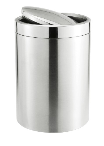 Abfalleimer. Edelstahl. mit Schwingdeckel. Durchmesser oben 18,5 cm.