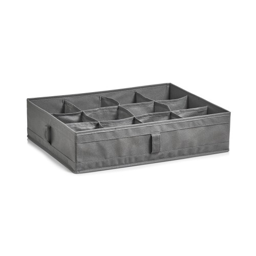 Zeller Aufbewahrungsbox, 12 Fächer, faltbar, Vlies, grau 44x34x11 cm