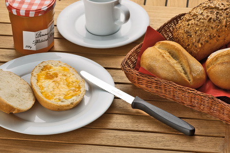 Universalmesser RUDI mit schwarzem Kunststoffgriff, scharfe Schneide Länge: 22 cm