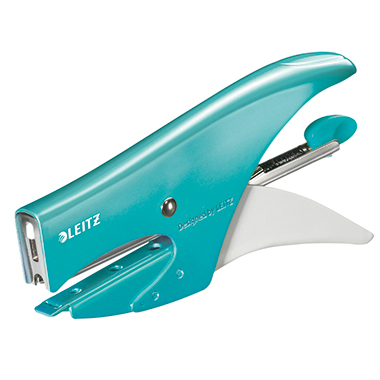 Leitz Heftzange WOW No. 10 fest 15 Bl. (80 g/m) Metall eisblau metallic