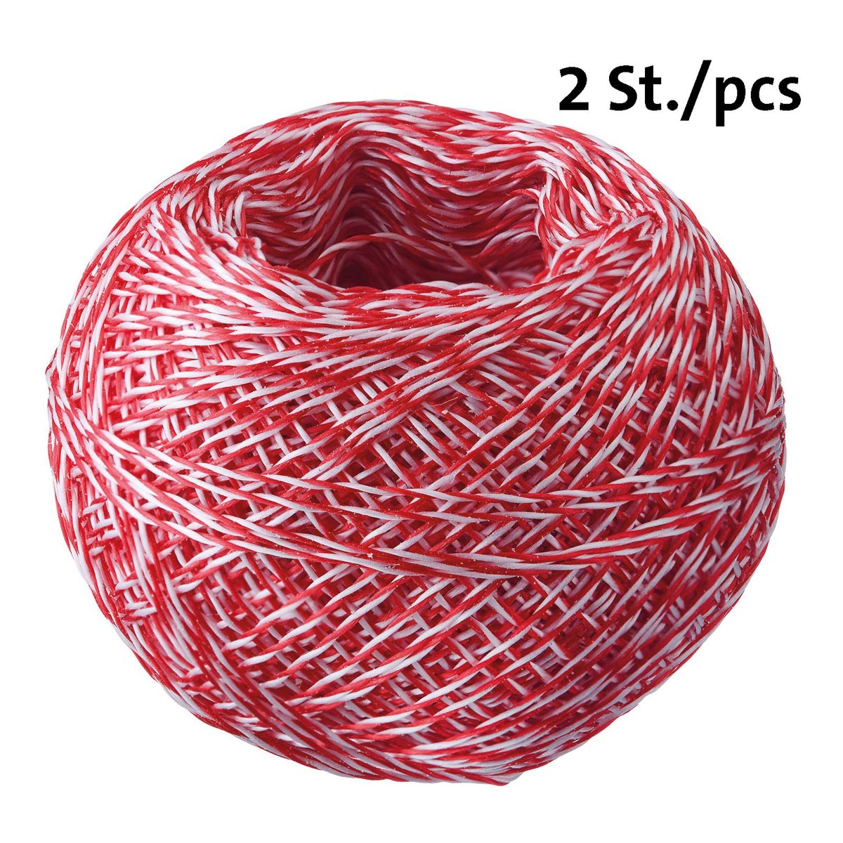 2 x Grill-/Bratenschnur rot-weiß, 60 m