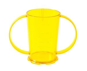 Roltex Trinkbecher mit 2 Henkeln und 250 ml Füllvermögen, BPA-frei, in transparentem gelb
