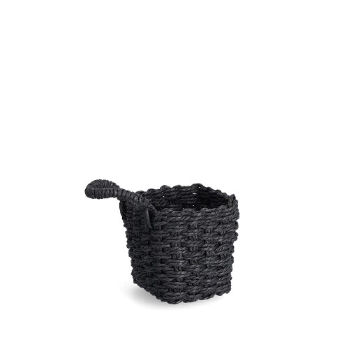 Aufbewahrungskorb-Set, 2-tlg., Papiergeflecht, / Maße: 15x15x15, 12x12x13 cm, schwarz