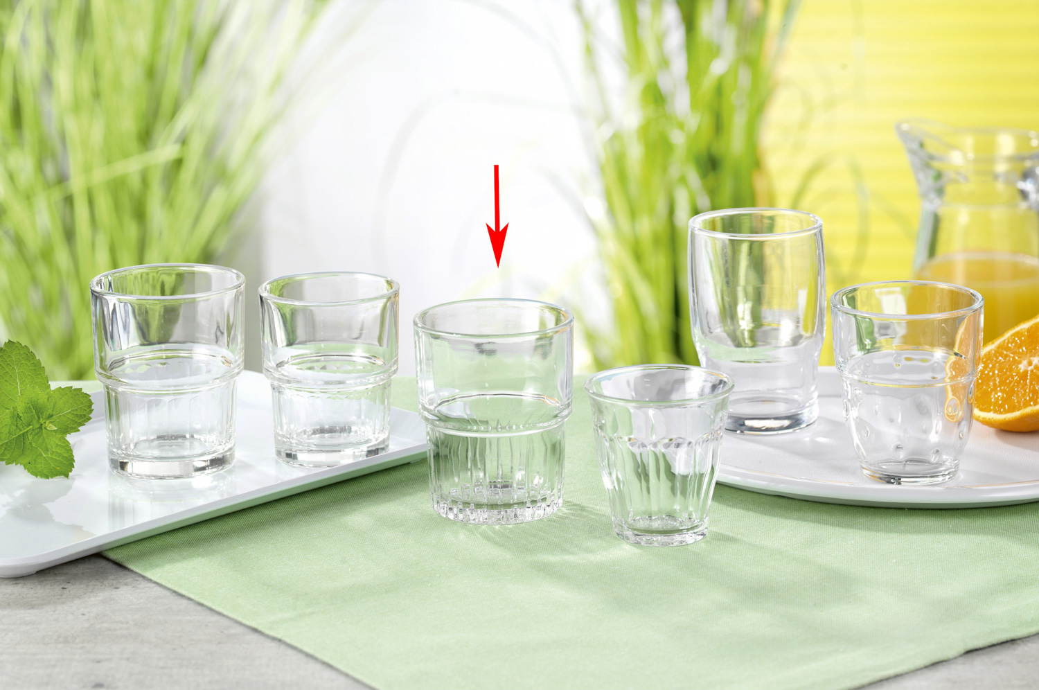 Glasbecher EMPILABLE, Inhalt: 0,20 Liter, Durchmesser: 71 mm, Höhe: 86 mm, stapelbar.