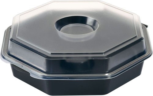 Duni Octaview® mit Glas 230 x 230 x 70 mm Schwarz ungeteilt, 160 Stk/Krt (1 x 160 Stk)