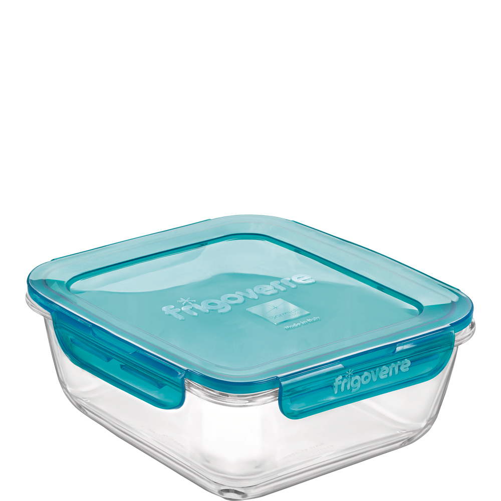 Bormioli Rocco Frigoverre Evolution Box quadr. 140cl, 180x180mm, stapelbar, mit blauem PP-Deckel, blau, Polypropylen (PP)