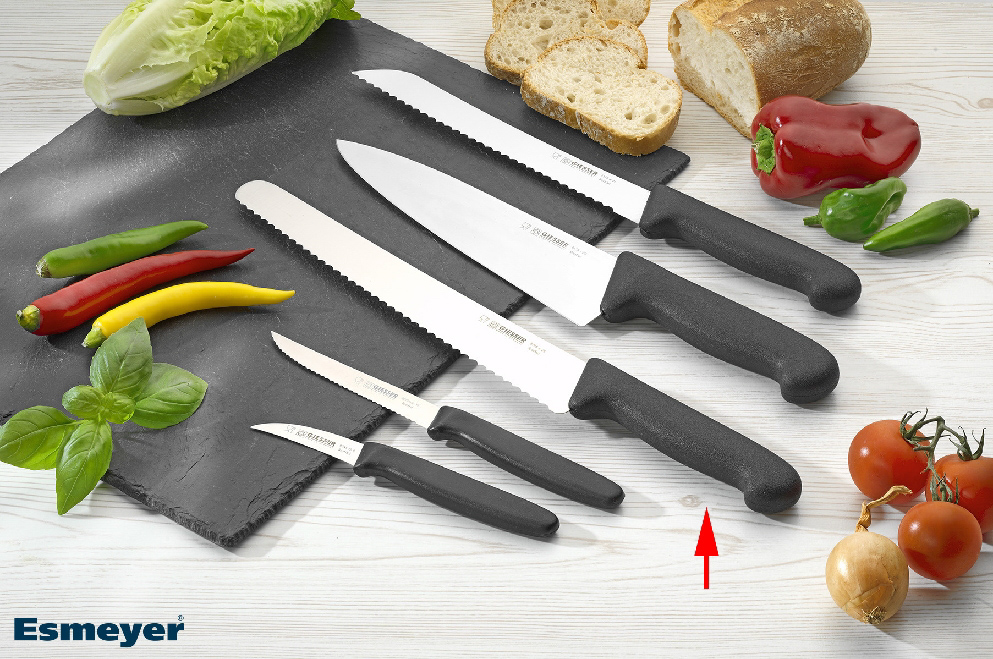 Giesser Universalmesser EXPERT aus Edelstahl, mit Wellenschliff , 39 cm , schwarzer Griff