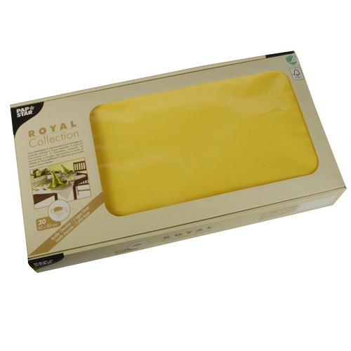 PAPSTAR 20 Mitteldecken, Tissue ROYAL Collection 80 cm x 80 cm gelb