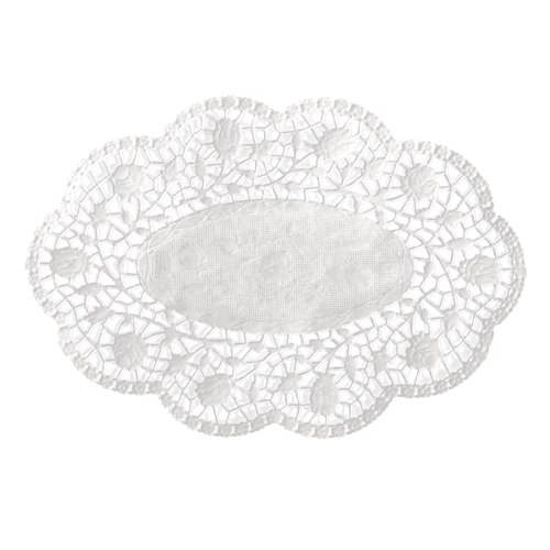 500 Mokkadeckchen oval 18 cm x 13 cm weiss von PAPSTAR