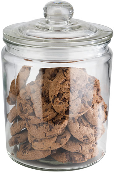 Vorratsglas -CLASSIC- Ø 14 cm, H: 21,5 cm Glas, Polyethylen 2 Liter inklusive Glasdeckel spülmaschinengeeignet zerbrechlich