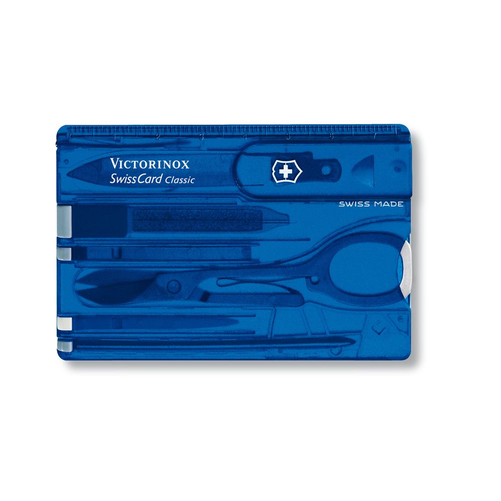 Victorinox SwissCard Classic Taschenmesser, blau transparent