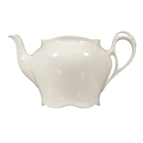 Seltmann Unterteil zur Teekanne 1,0 l, rund mit Relief, Form: Rubin, weiss cream, hohe Kantenschlagfestigkeit, Made in Germany