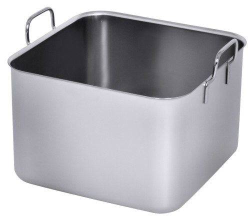 Bain Marie-Einsätze Serie A / groß aus Edelstahl 18/10, seidenmatt poliert, stapelbar, schwere Qualität Länge: 24 cm, Breite: 24 cm,