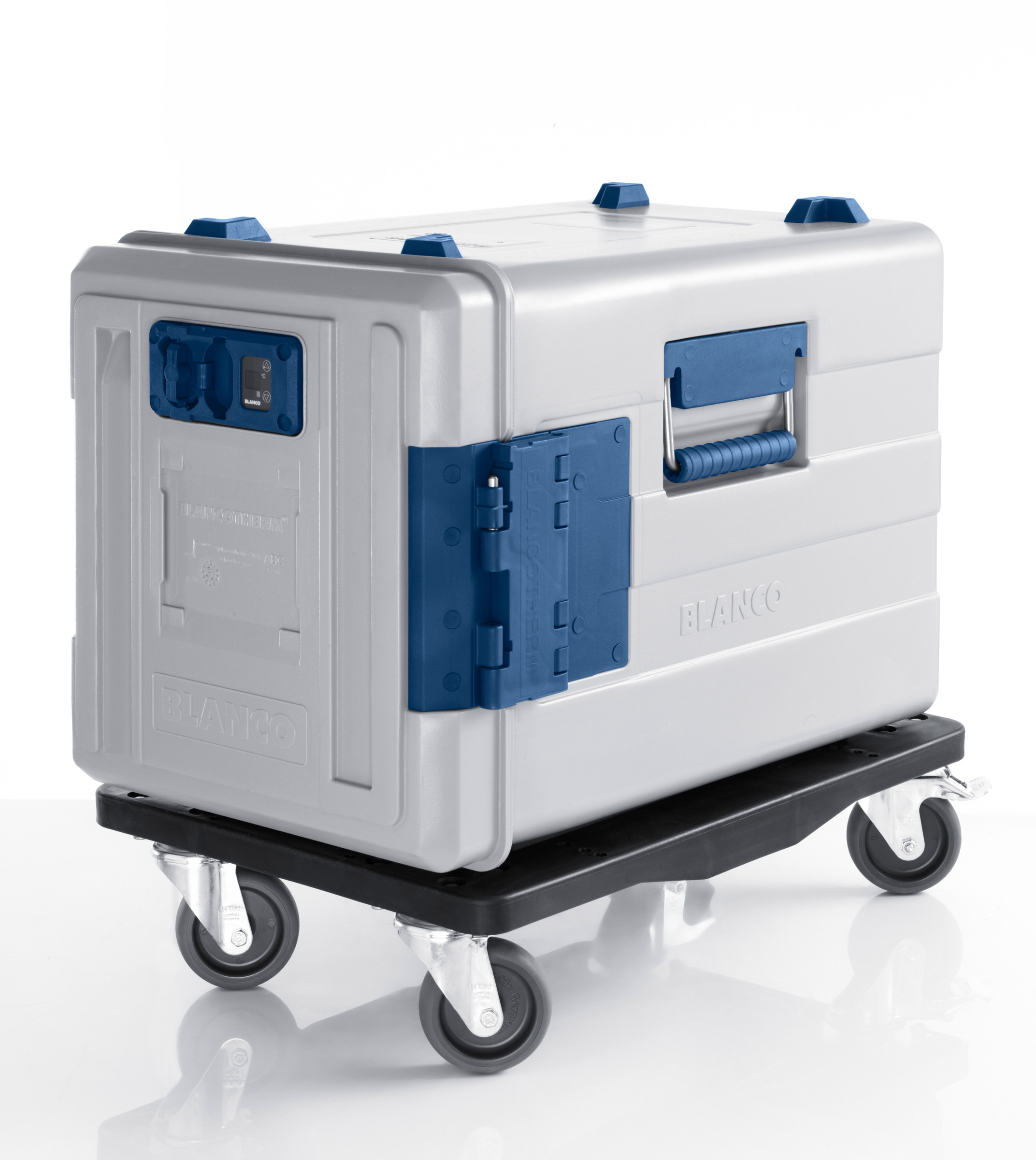 BLANCO Transport-Rolli a. Polypropylen mit Kunststoffrollen, 4 Lenkrollen Ø 125 mm, davon 2 mit Feststeller, Tragfähig: 180 kg, f. Modelle:,