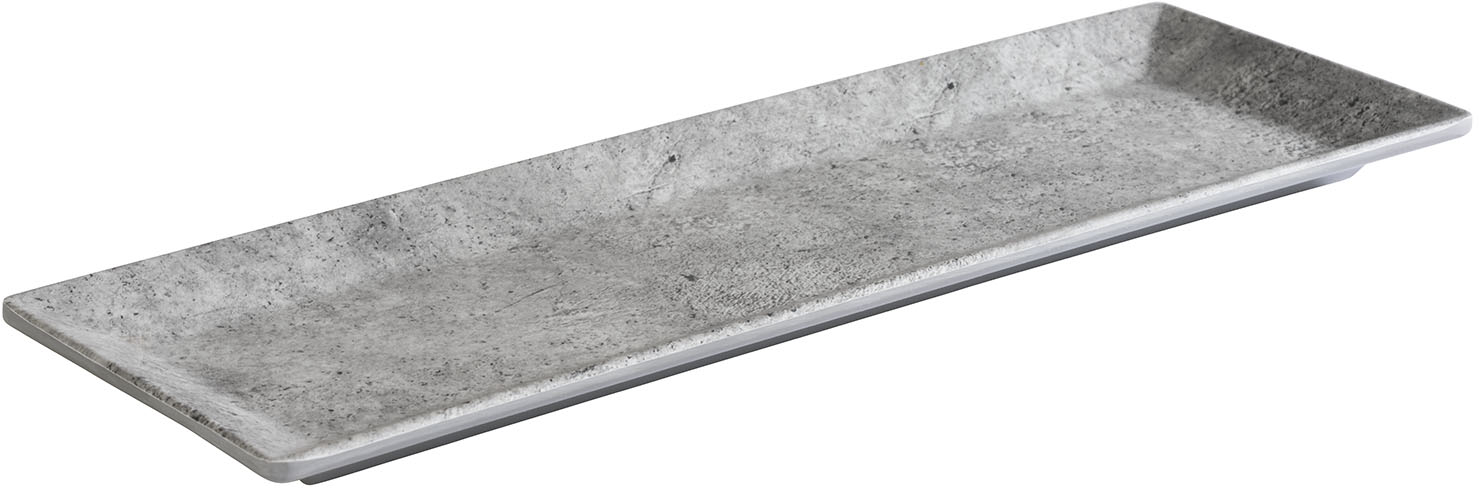 Tablett -ELEMENT- 31 x 10,5 cm, H: 1,5 cm Melamin Farbe: Betonoptik spülmaschinengeeignet stapelbar nicht mikrowellengeeignet