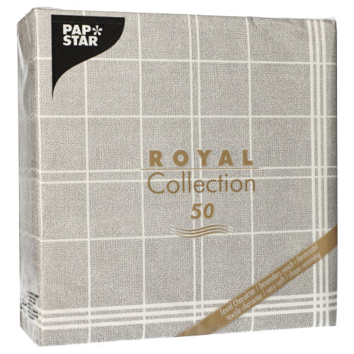50 Servietten "ROYAL Collection" 1/4-Falz 40 cm x 40 cm grau "Kitchen Craft" von PAPSTAR