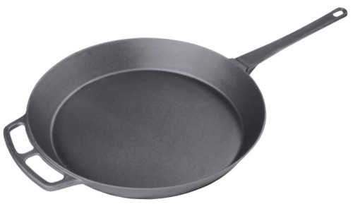 Eisenguss-Riesenpfanne mit einem abnehmbaren Stiel und einem angegossenen Griff robustes 100-iges Eisen, Ausstattung mit Griffen