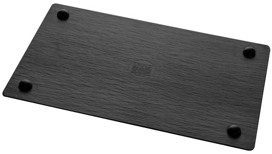 GN 1/1 Tablett -SLATE- 53 x 32,5 cm, H: 1 cm Melamin, schwarz, Schieferlook mit Antirutsch-Füßchen spülmaschinengeeignet