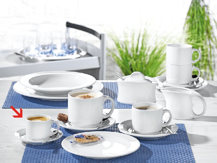 Espressoobertasse ADRINA, Farbe: weiß, Inhalt: 0,09 Liter. stapelbar.