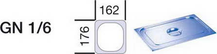 Blanco Deckel zu GN-Behälter 1/6