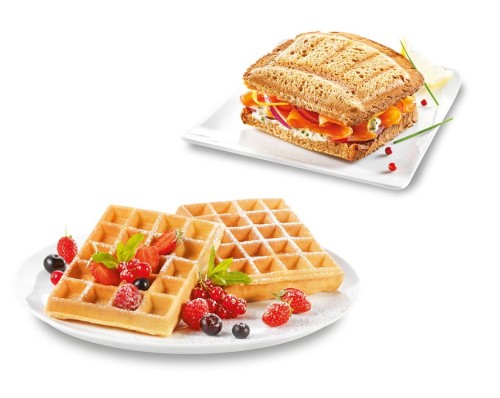 Tefal Snack Time 2 in 1 Kombi-Gerät, Waffeleisen und Sandwichtoaster, Plattensets spülmaschinengeeignet, 700 W
