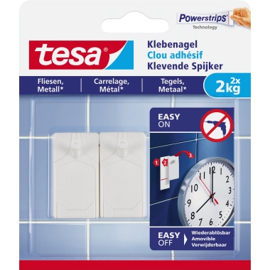 tesa® Klebenagel Fliesen, Metall 2 x 2kg weiß 2 St./Pack.