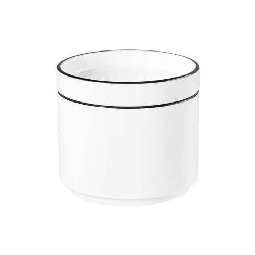 Seltmann Zuckerdose mit Deckel 0,18 l, rund, Form: Good Mood, Dekor: 10826 Black Line, hohe Kantenschlagfestigkeit, Made in Germany