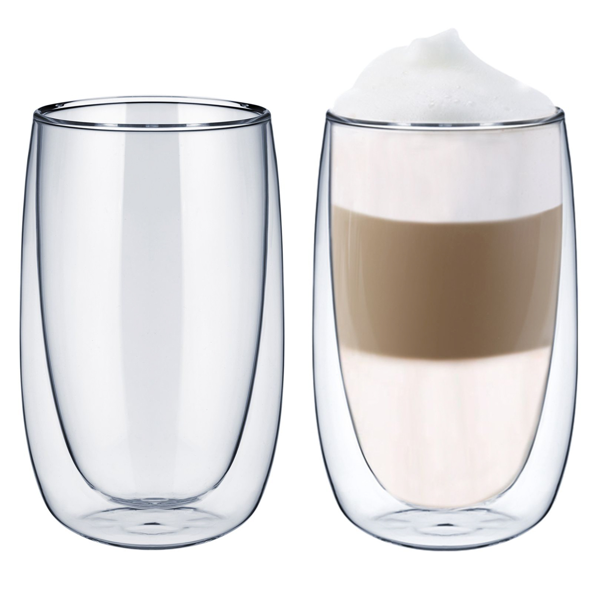 2 Doppelwandige Latte Macchiato Thermogläser, 400 ml