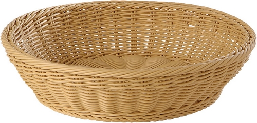 Korb, rund Ø 37 cm, H: 9 cm Polypropylen, hellbeige -PROFI LINE- spülmaschinengeeignet bruchsicher stapelbar