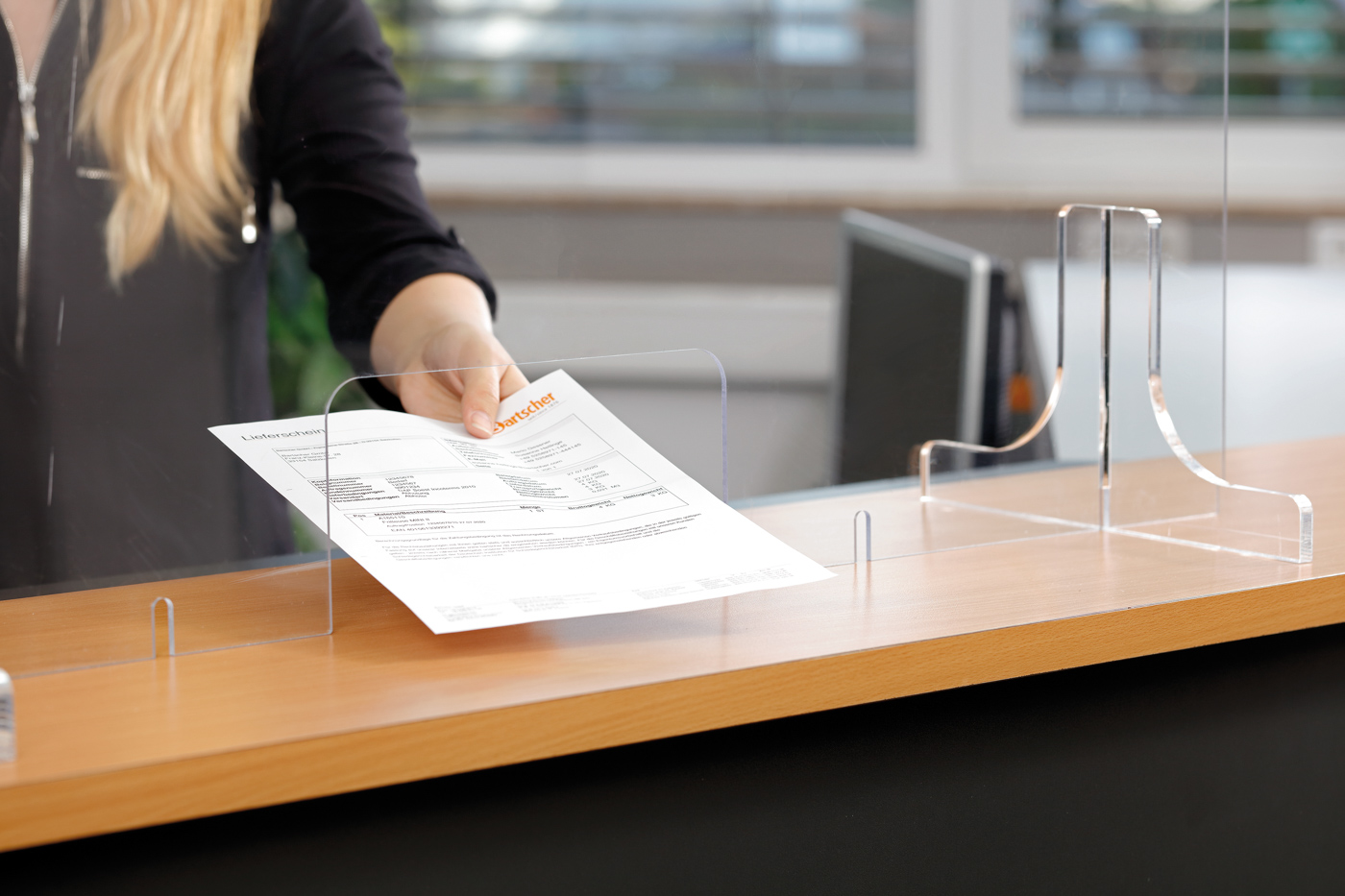 Bartscher Hygieneschutz 1000PGLD | MaßeDurchreiche: B 250 x H 120 mm | Maße: 100 x 30 x90,0 cm. Gewicht: 4,6 kg