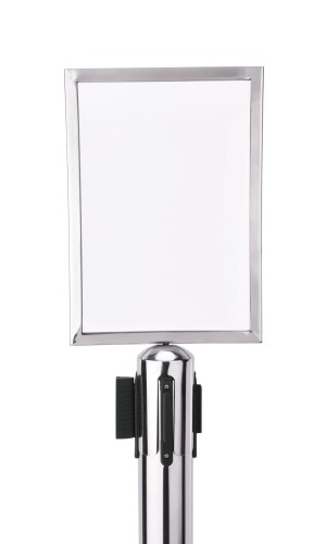 Schilderhalter PERSONENLEITSYSTEM SERIE HIGHFLEX. DIN A4. Edelstahl, › Gurtanschlüsse mit