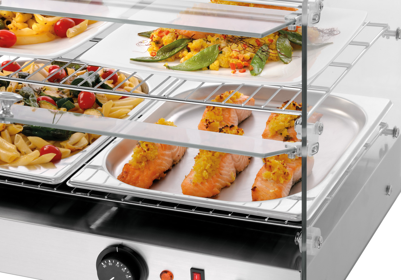 Bartscher Heiße Theke 5200 2ER | BreiteZwischenablage: 520 mm | Maße: 56 x 39,5 x 36,5cm. Gewicht: 14,8 kg