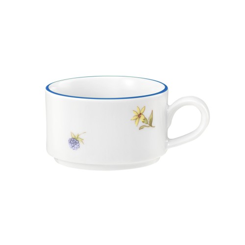 Seltmann Obere zur Moccatasse 0,09 l, rund, Form: Community, Dekor: 57390 Streublume blaue Linie, hohe Kantenschlagfestigkeit, Made in Germany