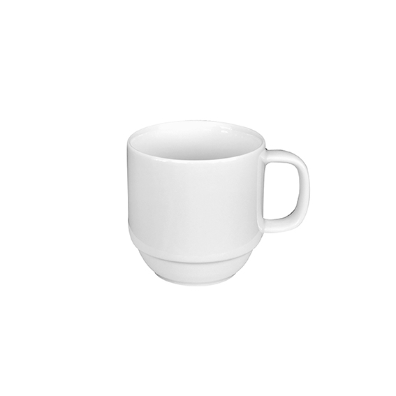 Becher mit Henkel 0,28 l - Form: System - weiss - aus Porzellan. Hersteller: Eschenbach. "Made in