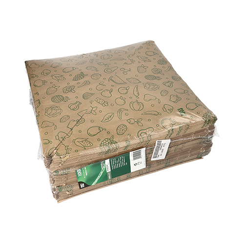 1000 Spitztüten, Kraftpapier 44 cm x 31 cm x 31 cm braun "Fruits & Vegs" Füllinhalt 750 g von PAPSTAR