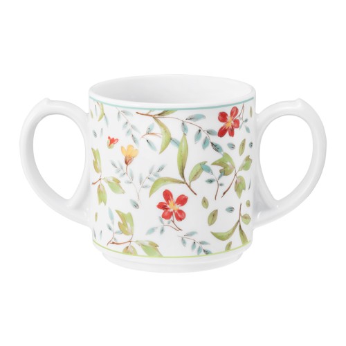 Seltmann Becher mit 2 Henkel 0,28 l, rund, Form: Community, Dekor: 57401 Landhaus, hohe Kantenschlagfestigkeit, Made in Germany