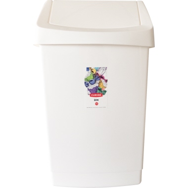 Curver Abfalleimer Click-It 38,5 x 63,5 x 33,5 cm (B x H x T) 50l Polypropylen weiß 1 Sortierfach