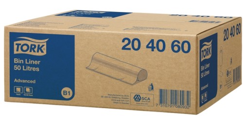 Tork Abfallsäcke Polyethylen 50 Ltr. 10 Rollen x 25 Stück = 250 Stück