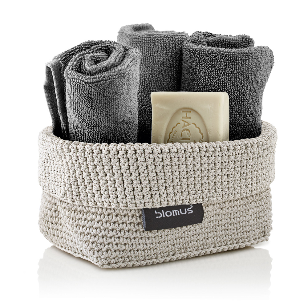 Häkelkorb -TELA- Sand - Size M. Material: Kunstfaser. Von Blomus.