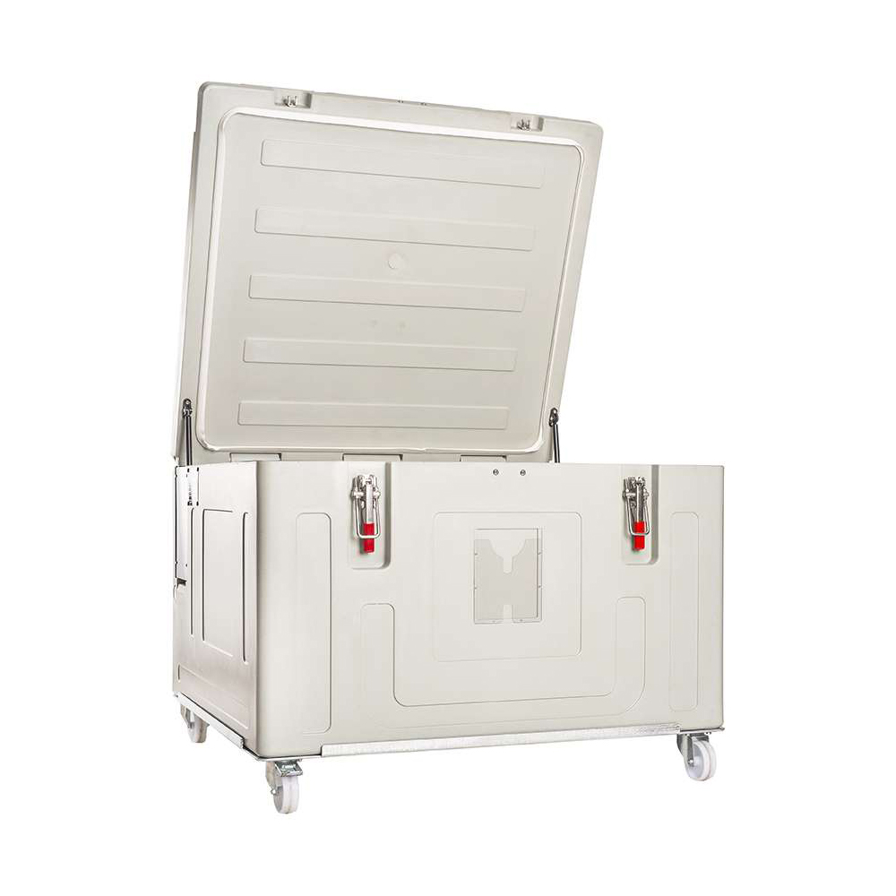 ETHERNASOLID® Trockeneisbehälter 540, mit Rollen, Grau-Blau-Melange